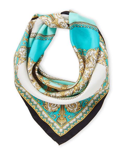 versace scarf blue|Versace scarf for sale.